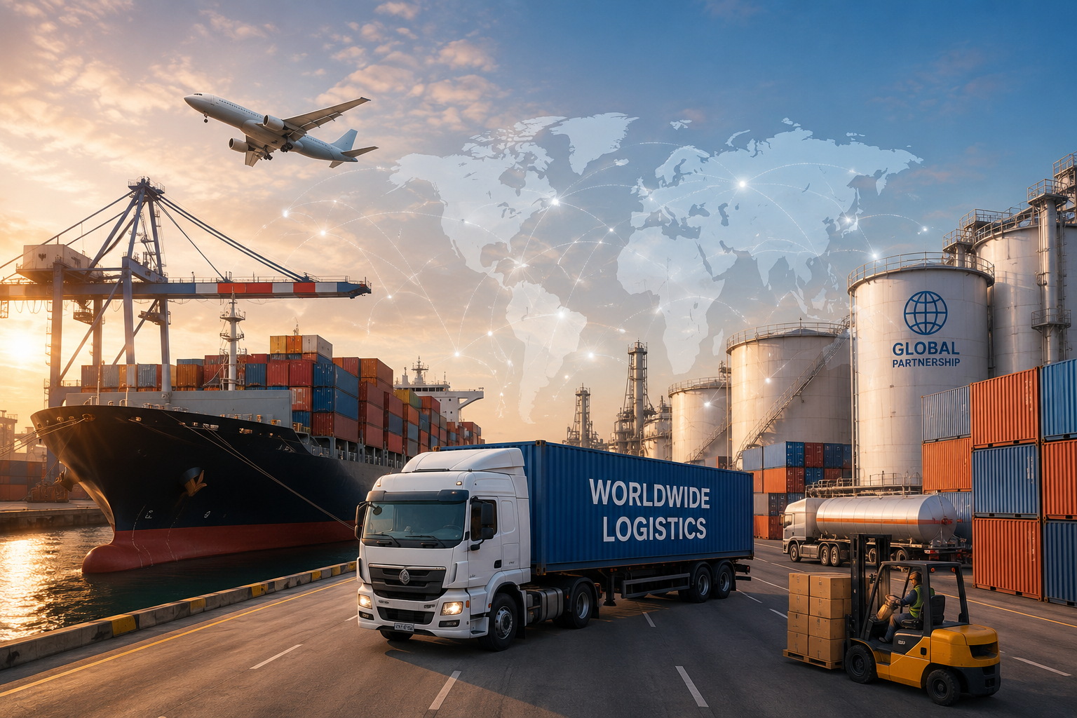 International trade logistics — global shipping routes